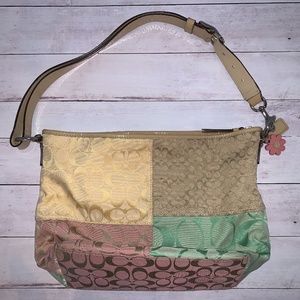 Coach Multicolor Logo Patchwork Hand Bag Purse
